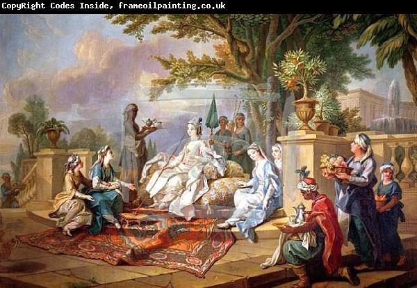 Charles-Amedee-Philippe van Loo The Sultana Served by her Eunuchs